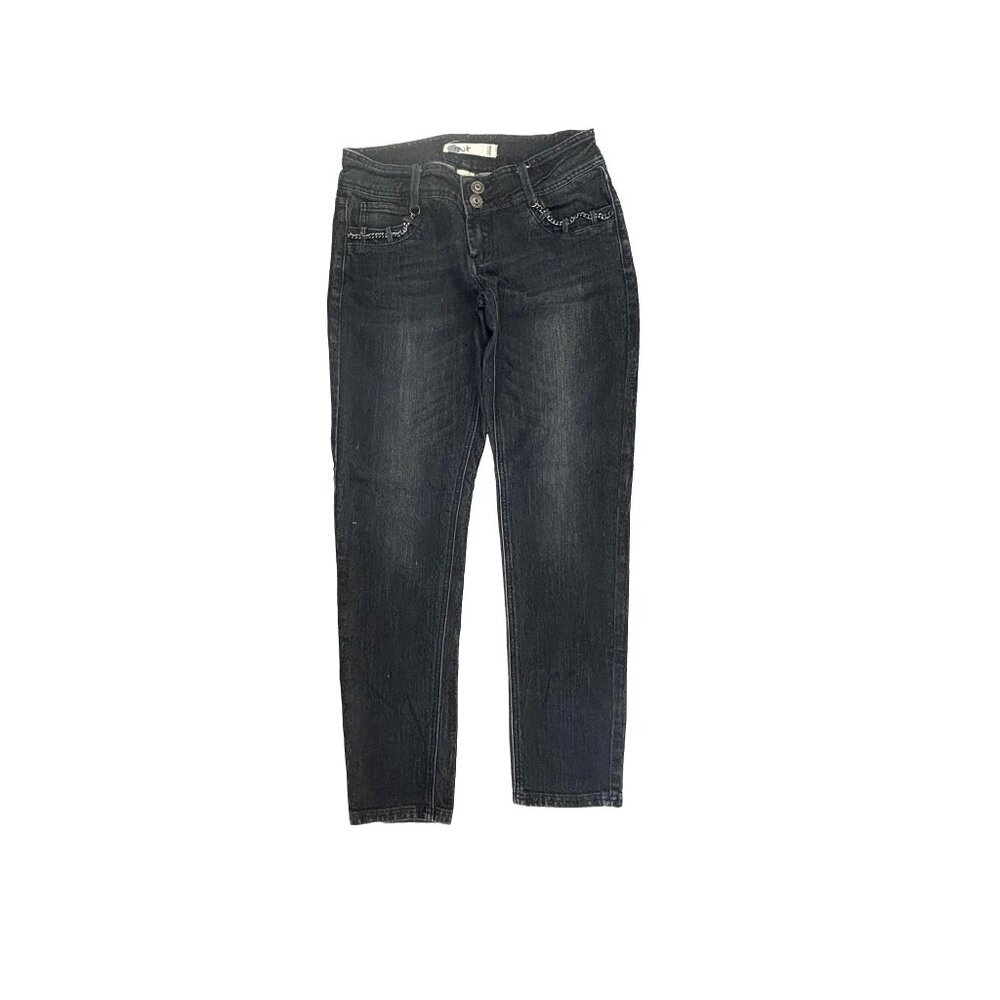 INK Skinny Chain Pocket Detail Women's size 9 Dark Wash Blue Denim Jeans